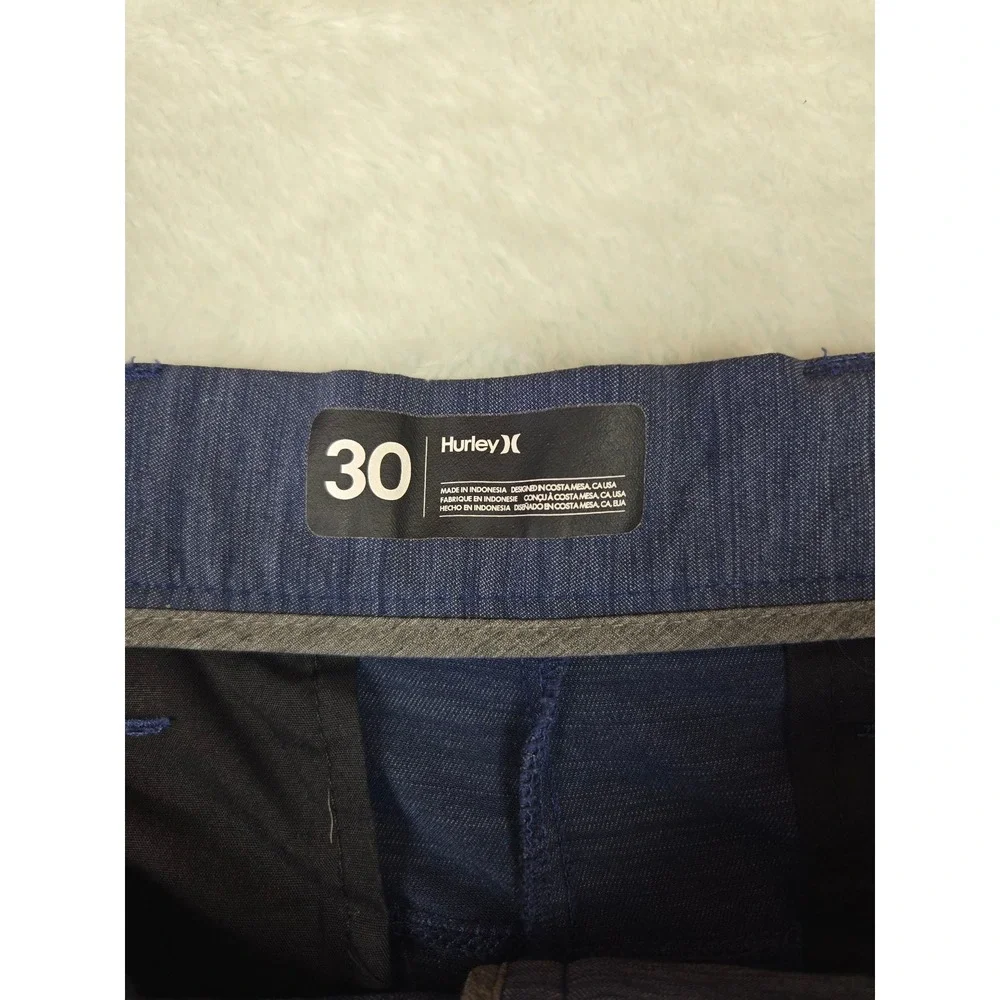 Hurley Mens Hybrid Walk Shorts Navy Blue‎ Heathered Stretch Size 30 AJ6449